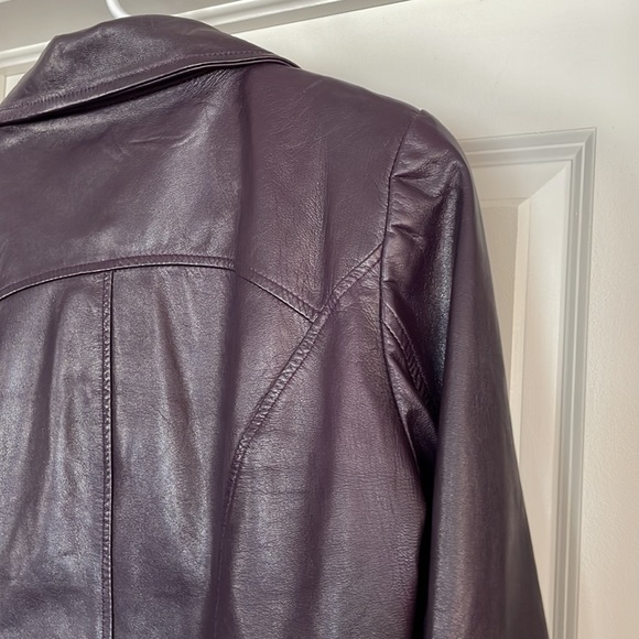 Dark Purple Danier Leather Jacket - Picture 5 of 5